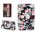 Flowers Pattern Horizontal Flip Leather Case with Card Slot & Wallet & Holder for Galaxy Tab S 8.4 / T700(Black)