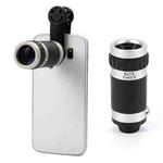 Universal 8x Zoom Telescope Telephoto Camera Lens with Smile Clip(Black)