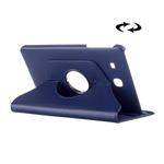 Litchi Texture 360 Degree Rotation Leather Case with Multi-functional Holder for Galaxy Tab E 9.6(Dark Blue)