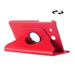 Litchi Texture 360 Degree Rotation Leather Case with Multi-functional Holder for Galaxy Tab E 9.6(Red)