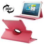 360 Degree Rotatable Litchi Texture Leather Case with Holder for Galaxy Tab 2 (10.1) / P5100(Magenta)