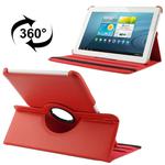 360 Degree Rotatable Litchi Texture Leather Case with Holder for Galaxy Tab 2 (10.1) / P5100(Red)
