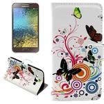Colorful Butterfly & Circle Pattern Horizontal Flip Leather Case with Holder & Card Slots & Wallet for Galaxy E7 / E700