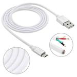 1m Net Style High Quality Metal Head Micro USB to USB Data / Charging Cable(White)