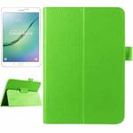 Litchi Texture Horizontal Flip Solid Color Smart Leather Case with Two-folding Holder & Sleep / Wake-up Function for Galaxy Tab S2 8.0 / T715(Green)