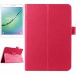 Litchi Texture Horizontal Flip Solid Color Smart Leather Case with Two-folding Holder & Sleep / Wake-up Function for Galaxy Tab S2 8.0 / T715(Magenta)