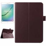 Litchi Texture Horizontal Flip Solid Color Smart Leather Case with Two-folding Holder & Sleep / Wake-up Function for Galaxy Tab S2 8.0 / T715(Brown)