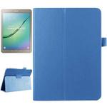 Litchi Texture Horizontal Flip Solid Color Smart Leather Case with Two-folding Holder & Sleep / Wake-up Function for Galaxy Tab S2 9.7 / T815(Blue)