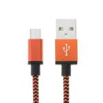 2m Woven Style Micro USB to USB 2.0 Data / Charger Cable(Orange)