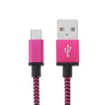 2m Woven Style Micro USB to USB 2.0 Data / Charger Cable(Magenta)