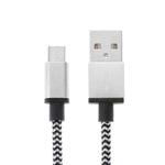 2m Woven Style Micro USB to USB 2.0 Data / Charger Cable(Silver)