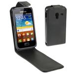 Vertical Flip Leather Case for Galaxy Ace / Plus / S7500(Black)