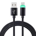 1m Woven Style Micro USB to USB 2.0 Data Sync Cable with LED Indicator Light(Black)
