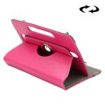 ENKAY 8 inch Tablets Leather Case Crazy Horse Texture 360 Degrees Rotation Protective Case Shell with Holder for Galaxy Tab S2 8.0 T715 / T710, Cube U16GT, ONDA Vi30W, Teclast P86(Magenta)