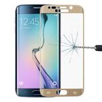 LOPURS 0.2mm 9H Surface Hardness 3D Curved Surface Full Screen Cover Explosion-proof Tempered Glass Film for Galaxy S6 edge(Gold)