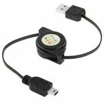 USB 2.0 to Mini 5 Pin USB Retractable Data & Charger Cable for Motorola V3 / Mobile Phone / MP3 / MP4 / Digital Camera / GPS, Length: 10cm (Can be Extended to 80cm), Black(Black)