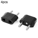 4pcs US to EU Plug Charger Adapter, Travel Power Adapter with Europe Socket Plug(Black)