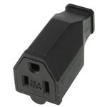 US Plug Female AC Wall Universal Travel Power Socket Plug Adaptor(Black)