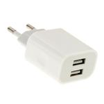 2-Ports 5V 2.1A EU Plug USB Charger, For iPad, iPhone, Galaxy, Huawei, Xiaomi, LG, HTC and Other Smart Phones, Rechargeable Devices(White)