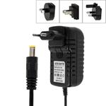 4 in 1 EU Plug + US Plug + UK Plug + AU Plug AC 100-240V to DC 12V 3A Power Adapter, Tips: 5.5 x 2.1mm, Cable Length: about 1.2m(Black)