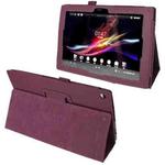 Litchi Texture Leather Case with Holder for Sony Xperia Tablet Z / 10.1(Purple)