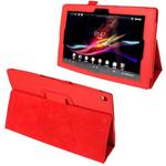 Litchi Texture Leather Case with Holder for Sony Xperia Tablet Z / 10.1(Red)