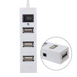 4 Ports USB HUB 2.0 USB Splitter Adapter with Switch(White)