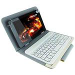 Universal Bluetooth Keyboard with Leather Tablet Case & Holder for Ainol / PiPO / Ramos 7.0 Inch / 7.8 Inch / 8.0 Inch Tablet PC(White)