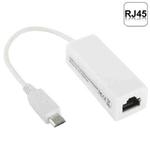 Micro USB 2.0 Ethernet Adapter for Tablet PC / Android TV, Length: 20cm(White)