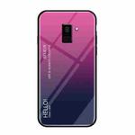 Gradient Color Glass Case for Samsung Galaxy J8 (2018)(Magenta)