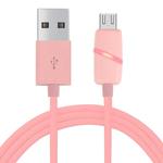 1M Circular Bobbin Gift Box Style Micro USB to USB 2.0 Data Sync Cable with LED Indicator Light, For Samsung, HTC, Sony, Huawei, Xiaomi(Pink)