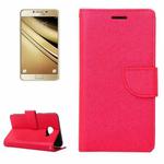For Galaxy C5 Cross Texture Leather Case with Holder & Card Slots & Wallet(Red)