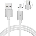 1m Metal Head Magnetic Micro USB to USB Data Sync Charging Cable, For Samsung, Huawei, HTC, Xiaomi Mobile Phones(Silver)