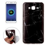 For Galaxy J7 / J700 Black Marbling Pattern Soft TPU Protective Back Cover Case