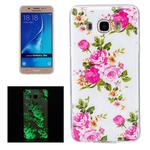 For Galaxy J5 (2016) / J510 Noctilucent Rose Flower Pattern IMD Workmanship Soft TPU Back Cover Case