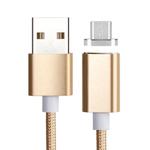 1.2m Weave Style 5V 2A Micro USB to USB 2.0 Magnetic Data / Charger Cable(Gold)