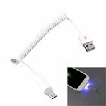 1m Micro USB to USB 2.0 Sync Data / Charger Spring Coiled Cable with LED Indicator, For Samsung, HTC, LG, Sony, Huawei, Lenovo, Xiaomi and other Smartphones(White)