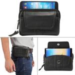 6.0 inch and Below Universal Genuine Leather Men Horizontal Style Case Waist Bag with Belt Hole, For Sony, Huawei, Meizu, Lenovo, ASUS, Cubot, Oneplus, Xiaomi, Ulefone, Letv, DOOGEE, Vkworld, and other Smartphones(Black)