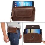 6.0 inch and Below Universal Genuine Leather Men Horizontal Style Case Waist Bag with Belt Hole, For Sony, Huawei, Meizu, Lenovo, ASUS, Cubot, Oneplus, Xiaomi, Ulefone, Letv, DOOGEE, Vkworld, and other Smartphones(Coffee)