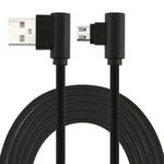 1m USB to Micro USB Nylon Weave Style Double Elbow Charging Cable(Black)