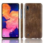Shockproof Litchi Texture PC + PU Protective Case for Galaxy A10 (Brown)