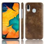 Shockproof Litchi Texture PC + PU Protective Case for Galaxy A40 (Brown)