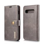 DG.MING Crazy Horse Texture Flip Detachable Magnetic Leather Case for Samsung Galaxy S10, with Holder & Card Slots & Wallet(Grey)