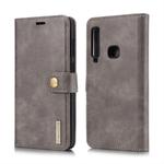 DG.MING Crazy Horse Texture Flip Detachable Magnetic Leather Case for Galaxy A9 (2018), with Holder & Card Slots & Wallet (Grey)