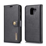 DG.MING Crazy Horse Texture Flip Detachable Magnetic Leather Case for Galaxy J6 (2018), with Holder & Card Slots & Wallet (Black)