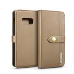 DG.MING Lambskin Detachable Horizontal Flip Magnetic Case for Galaxy S10 E, with Holder & Card Slots & Wallet(Brown)
