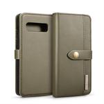 DG.MING Lambskin Detachable Horizontal Flip Magnetic Case for Galaxy S10 Plus, with Holder & Card Slots & Wallet (Green)