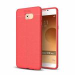 For Galaxy C9 Pro Litchi Texture Design Soft TPU Anti-skip Protective Cover Back Case(Red)