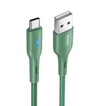 USAMS US-SJ460 U-Bob Series USB to USB-C / Type-C Intelligent Power-off Charging Cable, Length: 1.2m(Green)