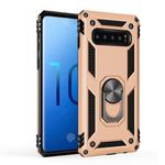 Sergeant Armor Shockproof TPU + PC Protective Case for Galaxy S10, with 360 Degree Rotation Holder (Gold)